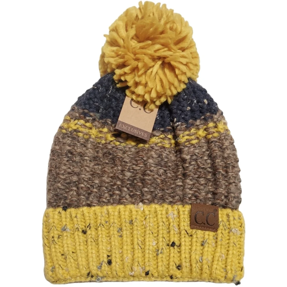 New Winter Thick Knit Beanie Hat Women Mustard Camel Soft Warm Lined Winter Hat
